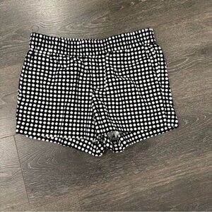 Women’s J Crew A5331 Black with White Polka Dots Shorts Size 0